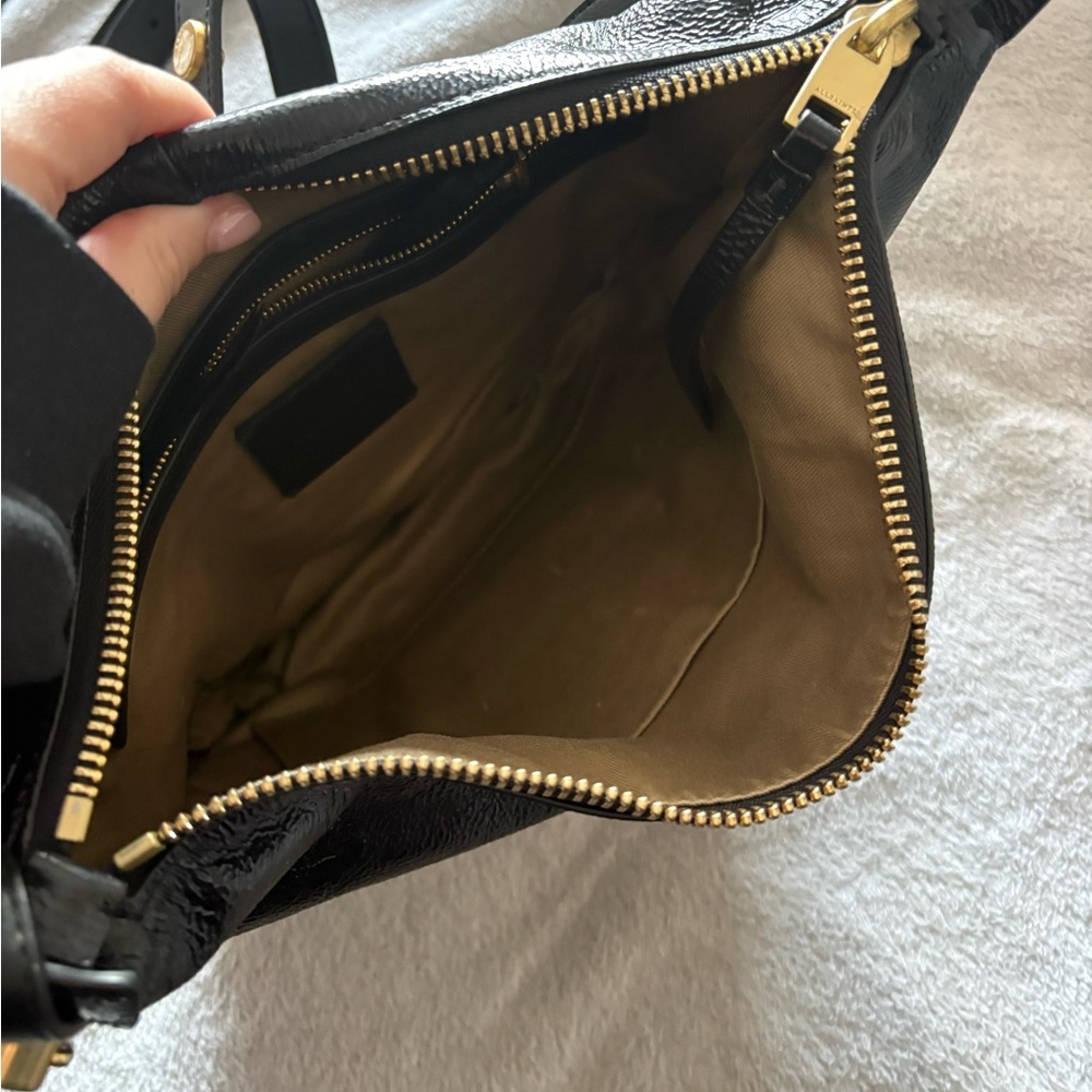 All Saints Black Crossbody Bag with Gold Chain - Picture 3 of 3